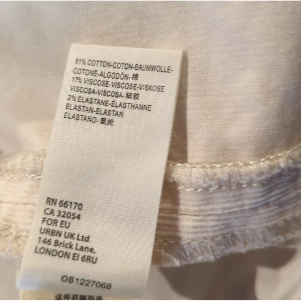 Free People Corduroy Mini Skirt Womens 8 Beige Boho Festival Zip